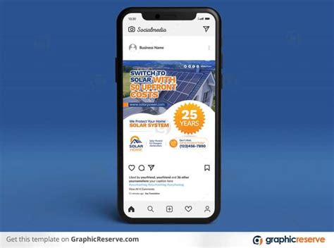 Solar Social Media Post Canva Template Graphic Reserve