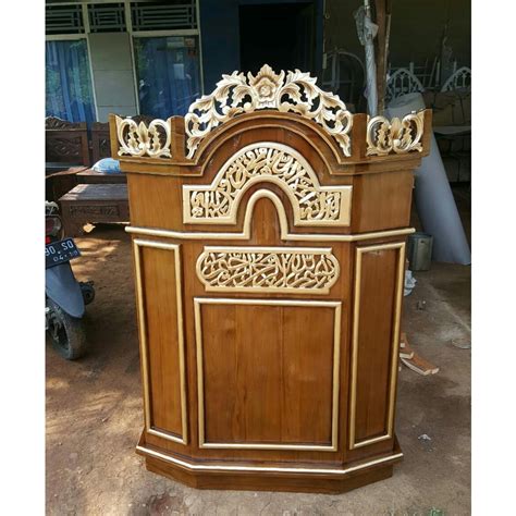 Jual Podium Pidato Jati Podium Minimalis Mimbar Masjid Mimbar Jati