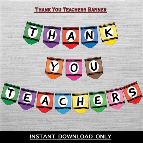 Teachers Appreciation Banner Thank You Teachers Banner Etsy