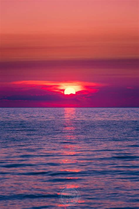 Pink Purple And Orange Lake Michign Sherbet Sunset Sky Pictures