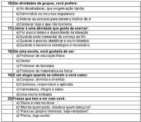 Teste Vocacional Para Adolescentes - Teste Vocacional Para Imprimir Com Gabarito - RETOEDU