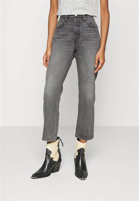 Levis® 501® Crop Jeans Straight Leg Gray Grå Denim Zalando No