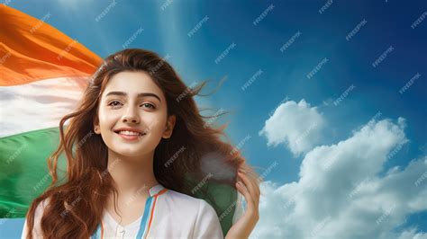 premium photo beautiful indian woman smiling  enjoying  wind