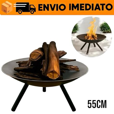 Lareira A Lenha Portatil - Lareira a Lenha Portátil 55cm em Aço Rústico - Ideal para Jardim ...