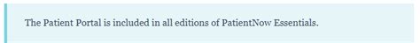 PatientNow Essentials/EnvisionNow: Patient Portal