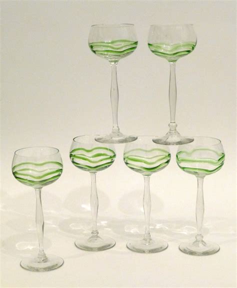 Hans Christiansen Liane Theresienthal Jugendstil Wine Glasses