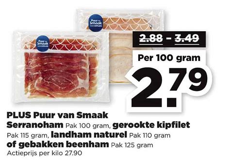 Plus Puur Van Smaak Serranoham Gerookte Kipfilet Landham Naturel Of