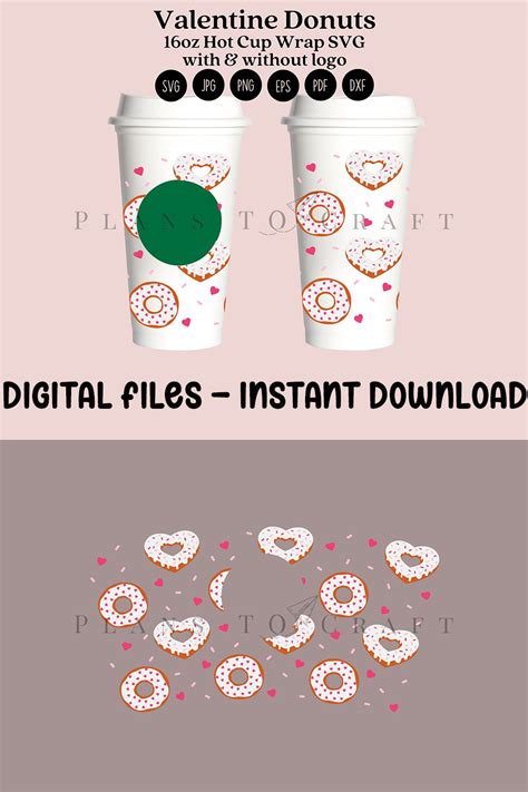 Valentine Donuts Starbucks Oz Hot Cup Wrap Svg