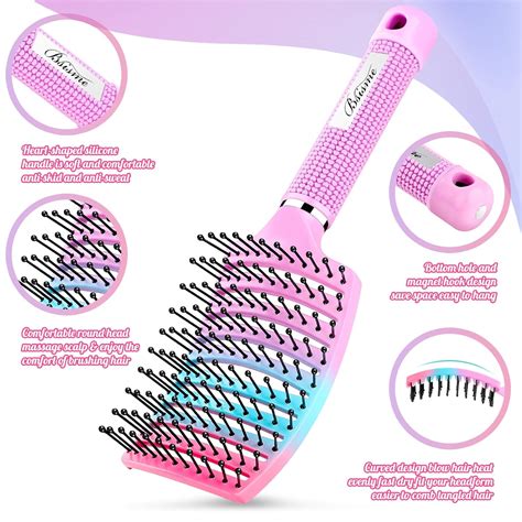 Brush Curved Vented Brush Faster Blow Drying Paddle Detangling Hair Brushes For Women Men