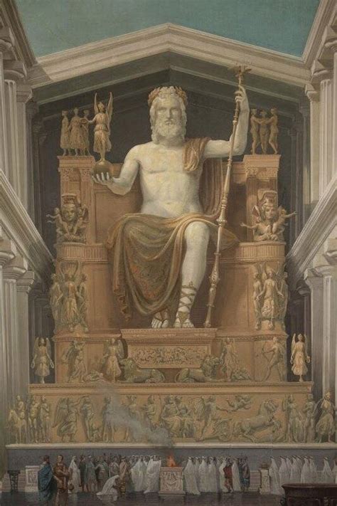 Внутренний вид храма Юпитера. (Из серии "Семь чудес света"). XIX в.