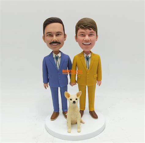 Same Sex Wedding Cake Topper Gay Wedding Bobblehead Gay Etsy