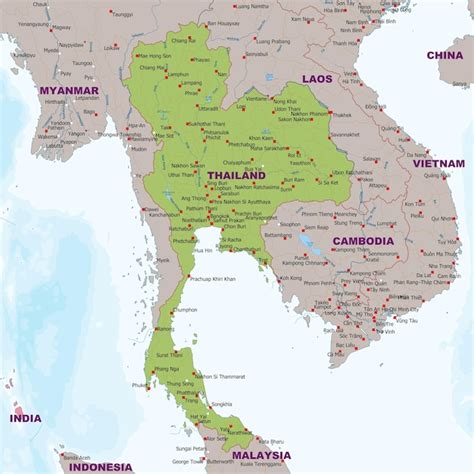 Premium Vector Political Map Of Thailand Vector Illustration