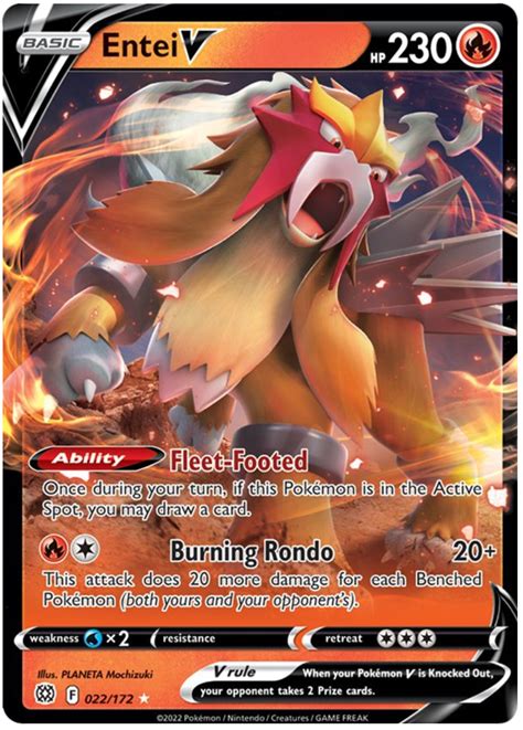 Entei V Brilliant Stars Pokemon Card