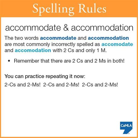 accommodate  accommodation vocabulary list grammar