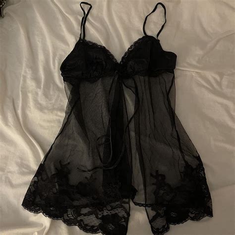 Victorias Secret Black Lingerie Tank Depop