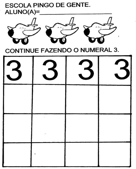 Educação é minha Paixão: ATIVIDADES PRONTAS DOS NUMERAIS 3 E 4.