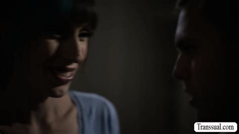 Brunette TS Melanie Brooks Bareback Fucked By Her Stepson