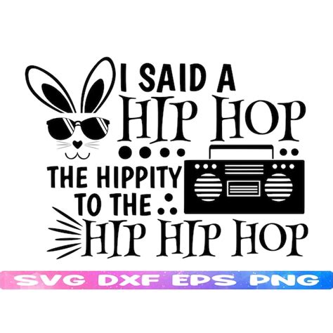 Drawing Illustration Hip Hop Bunny Svg Digital Etna Pe