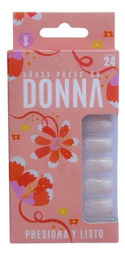 Uñas Press On Autoadhesivas Pcs Donna Color Degrade Nude Liso