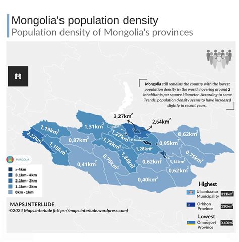 Mongolia’s population density : r/MapPorn