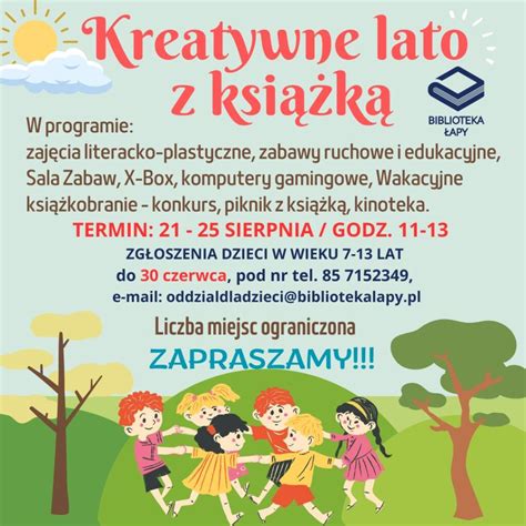 Wakacje W Bibliotece Ph Kreatywne Lato Z Ksi K Biblioteka