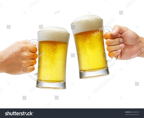 Two Hands Holding Beers Making A Toast Stock Photo 44396335 Shutterstock