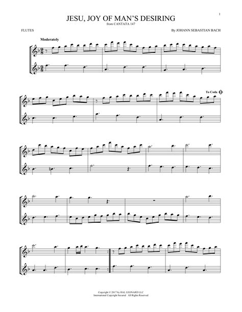 Johann Sebastian Bach Jesu Joy Of Man S Desiring Sheet Music Notes