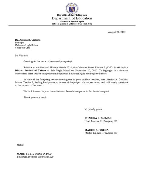 caloocan hs invitation