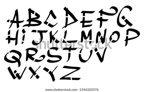 Graffiti Alphabet Hand Drawn Street Font เวกเตอร์สต็อก ปลอดค่า