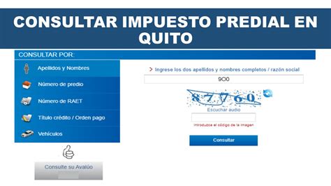 Consultar Impuesto Predial En Quito Pago 2025