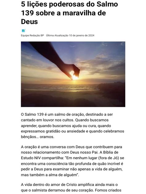Quem Escreveu O Salmo 139 - Lições do Salmo 139 sobre Deus | PDF | Deus | Jesus