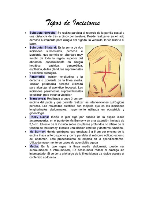 Tipos de Incisiones jnjhdbuhvbfhj - Tipos de Incisiones Subcostal ...