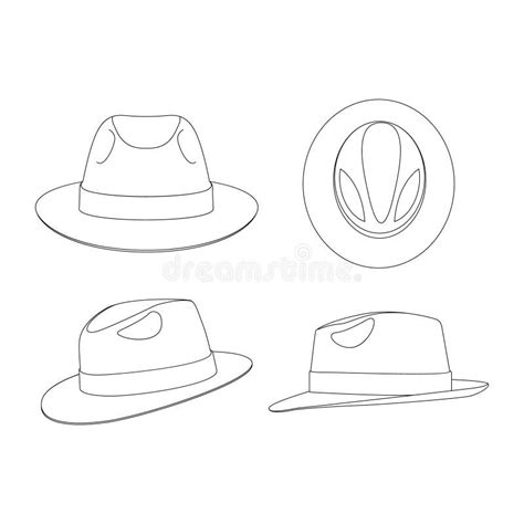 Hat Template Outline Stock Illustrations Hat Template Outline