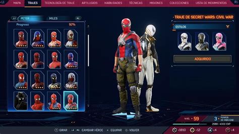 Marvel s Spider Man 2 Aquí enseñando Todos los trajes De Peter Parker y