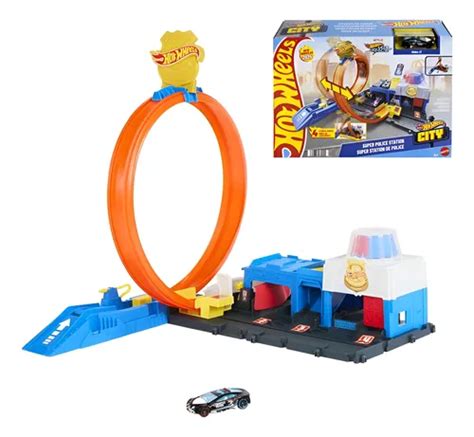 Hot Wheels Pista City Super Delegacia De Pol Cia Mattel Azul Parcelamento Sem Juros