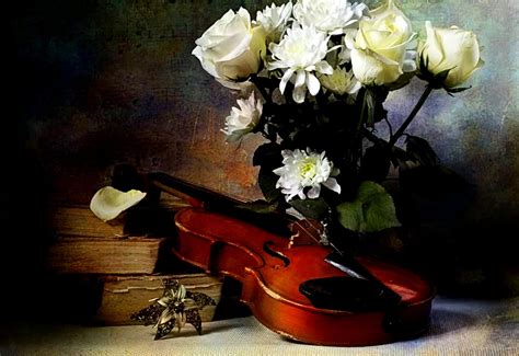 Wallpaper Wonderful Bodeg N Flores Instrumento Musical Wallpaper