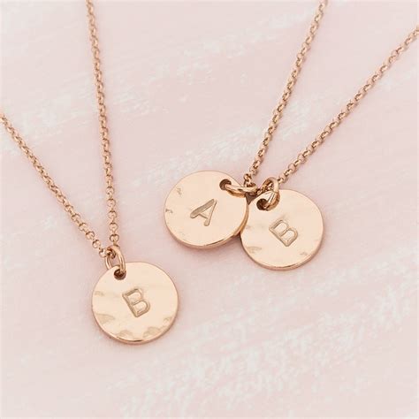 Personalised Initial Hammered Disc Necklace By Bloom Boutique