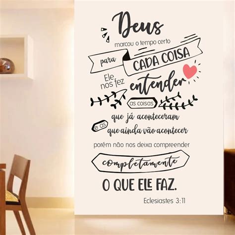 Adesivo Decorativo Parede Vers Culo B Blico Eclesiastes Deus Marcou