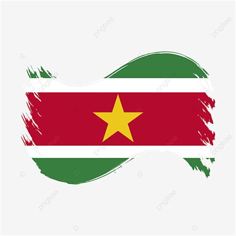 Bandera De Surinam Con Trazo De Pincel Agitando Png Suriname Surinam