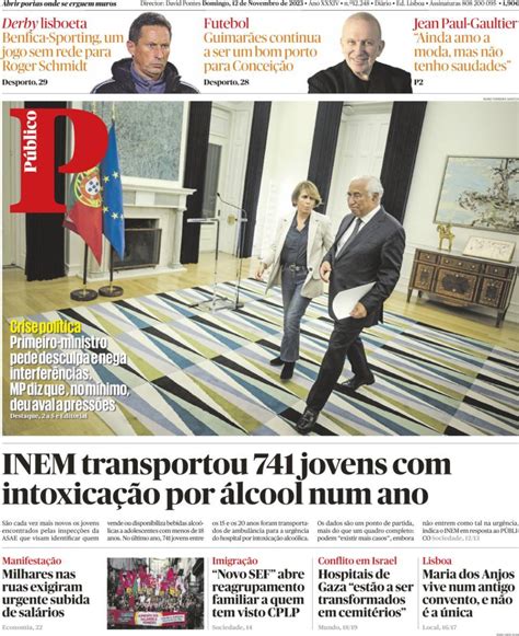 Público Capa da Edição de domingo 12 de novembro 2023