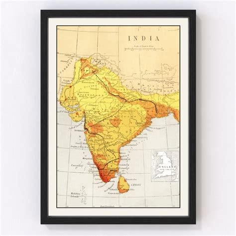 Vintage Map of India 1862 by Ted's Vintage Art