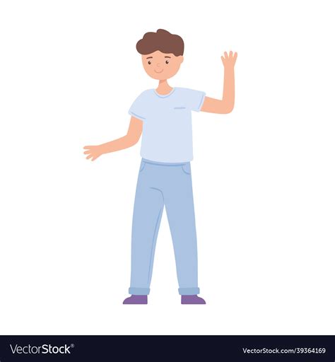 Boy standing cartoon Royalty Free Vector Image