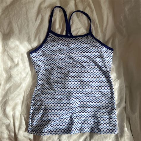 Women S White And Blue Bikini And Tankini Tops Depop