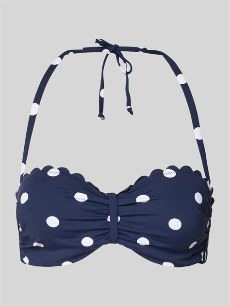 LASCANA Bikini Oberteil Mit Allover Muster Marine Melange Online Kaufen