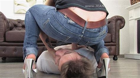 With Her Jeans Ass On His Face Realplayer Jeanssitting Facesitting In Jeans Clips Sale