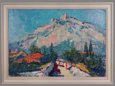 Картина в раме. Фербер В.А. (1908-1965), «Крым. Дорога в горах», холст ...