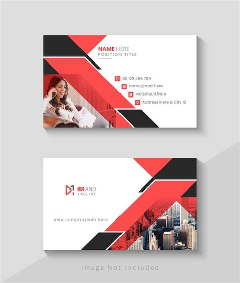 Premium Vector | Red and black business card template