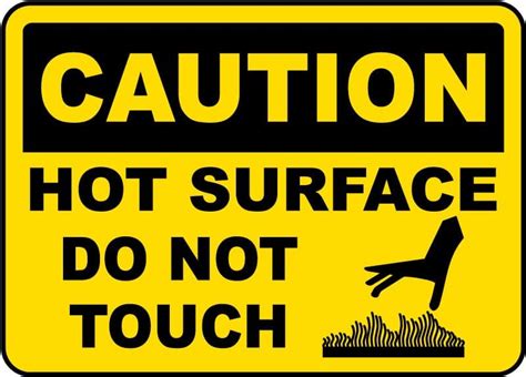 Caution Hot Surface Do Not Touch Label Claim Your Discount Surface Labels Vinyl Labels