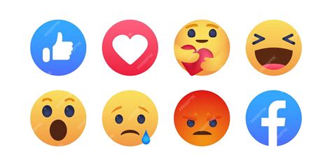 Premium Vector Facebook Emoticon Buttons Collection Of Emoji