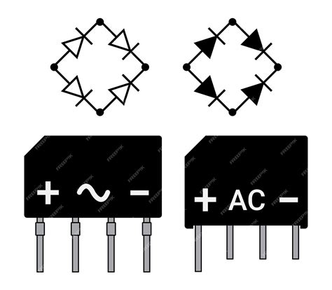 Rectificador De Puente De Diodo Y Símbolo Componente Electrónico Ciencias De La Educación